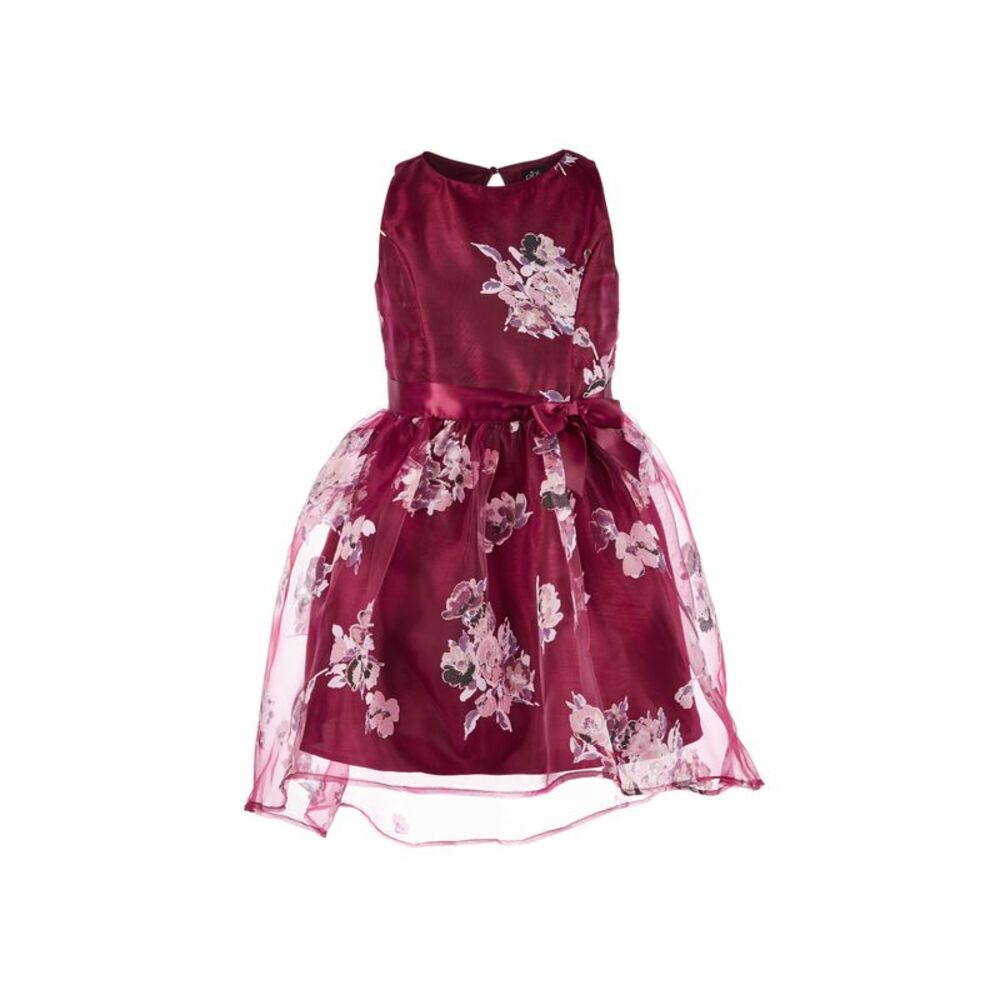 Pink Violet Big Girls Floral Print Dress